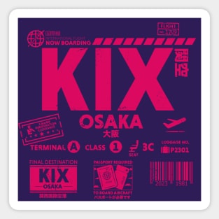 Vintage Osaka KIX Airport Code Travel Day Retro Travel Tag Magnet